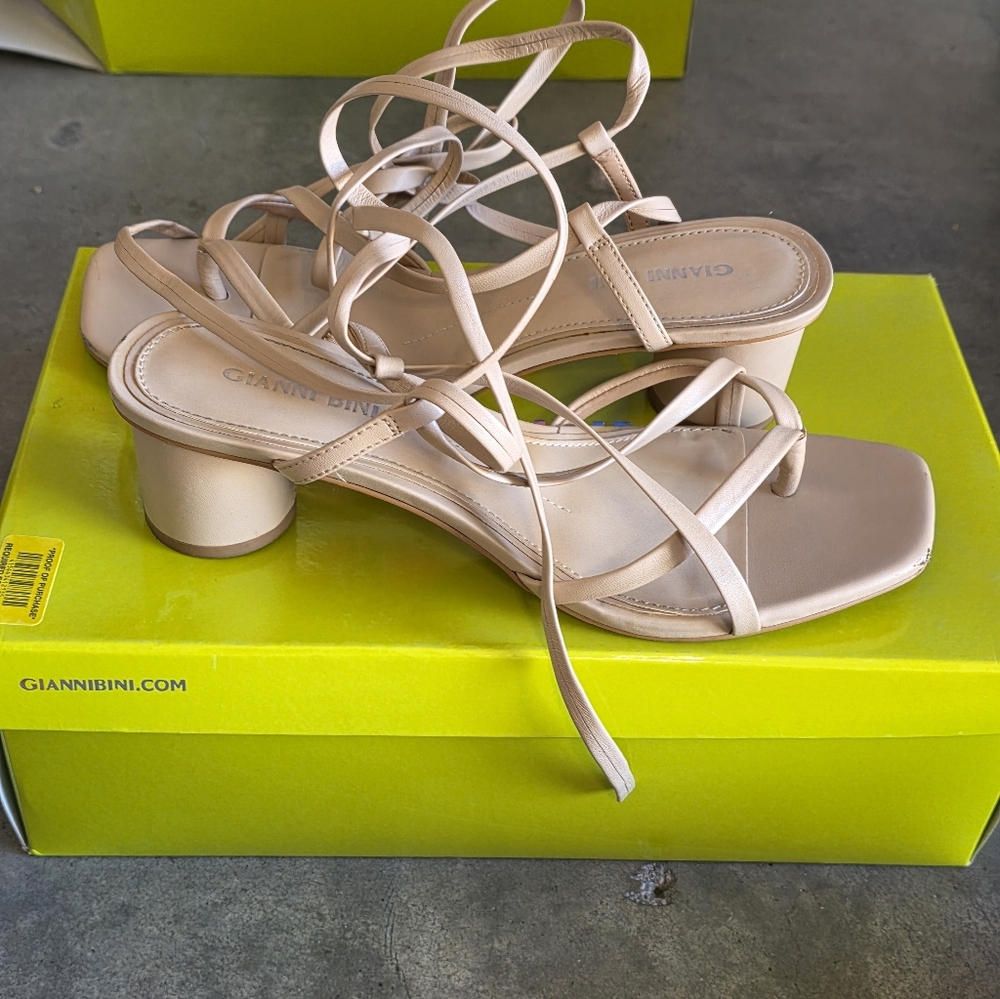Gianni Bini Nude Strappy Heels